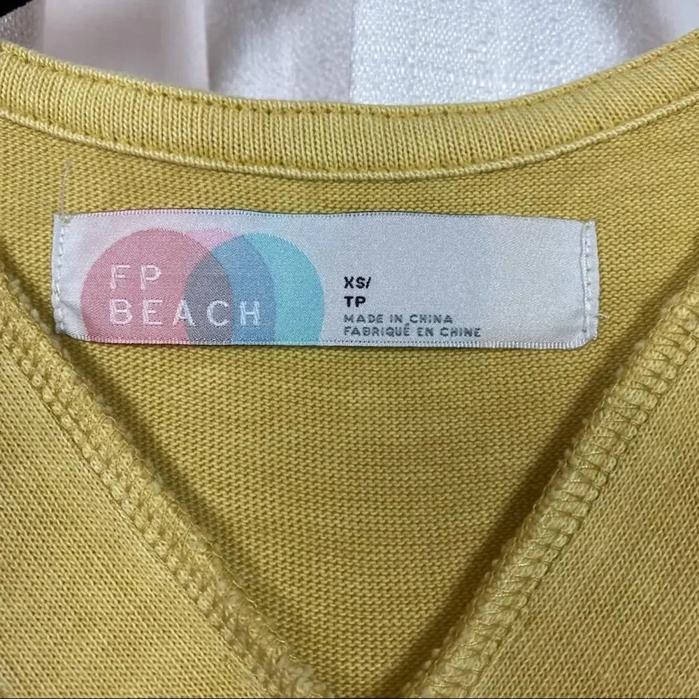 Free People Beach Light Yellow Sunrise Pinafore Jumper Sz.XS NWT